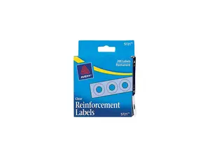 Avery 05721 Hole Reinforcements, 1/4" Diameter, Clear, 200/Pack