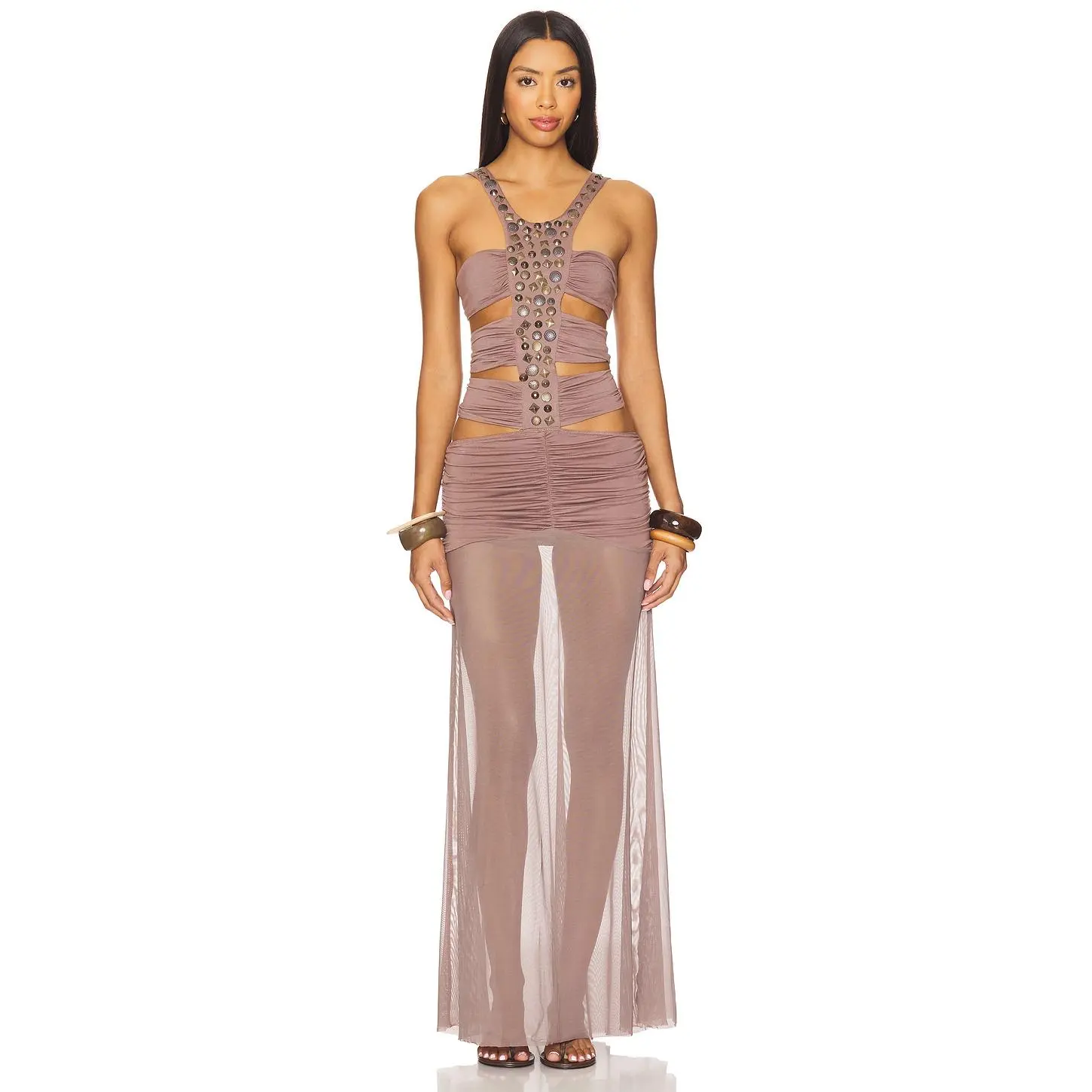 Jaded London Hadassa Hand-Beaded Maxi Dress in Purple - TikTok Shop