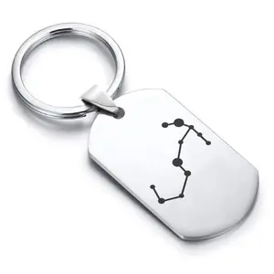 Stainless Steel Scorpio (Scorpion) Astrology Constellations Dog Tag Keychain