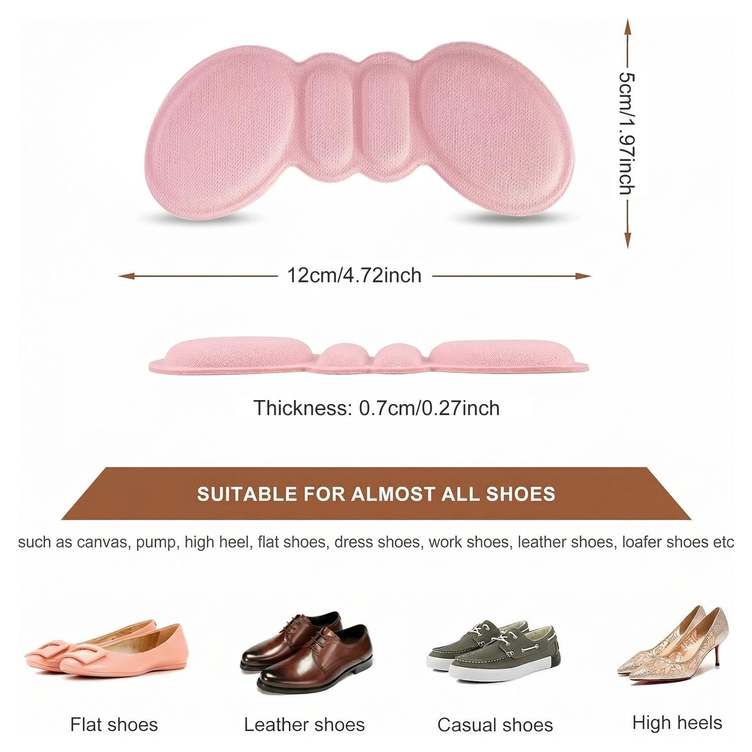 8 Pairs Premium Foam Heel Pads for Shoe that are Too Big Inserts Grips, Back of Heel Cushions Protectors Liner Heel Slip Pads,Blisters, Filler for Loose Shoe Fit