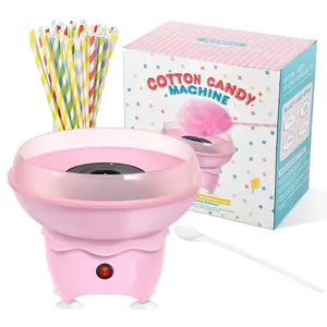 Cotton Candy Machine  Mini Maker For Pink Vintage Christmas Gift Home Birthday Family Party Includes 25 Sticks & Sugar Scoop