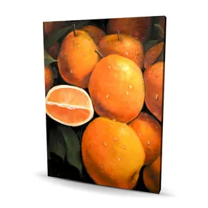 Fresh 36x48 in. Artistic Oranges-Green Fruit Poster Print, Vibrant Food Artwork for Kitchen-Room Decoration, Home Decor Gift (C1RC36486AE0SU), Home Decor Products, Wall