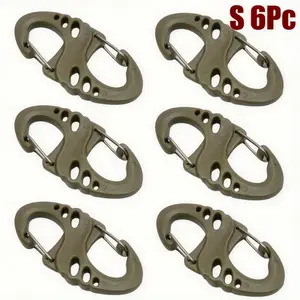 1PC Compact Tactical Double S Hook Keychain Lightweight Durable Plastic Metal Carabiner Clip for Backpack Camping Hiking Home Storage Bag Organizer Ergonomic Grip Multifunctional Accessory for Outdoor Enthusiasts Travelers Men Women