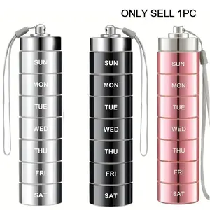 Portable 7-grid Pill Storage Box, 1 Count Durable Home Pill Organizer, Pill Storage Box for Home Office Travel, Healthcare