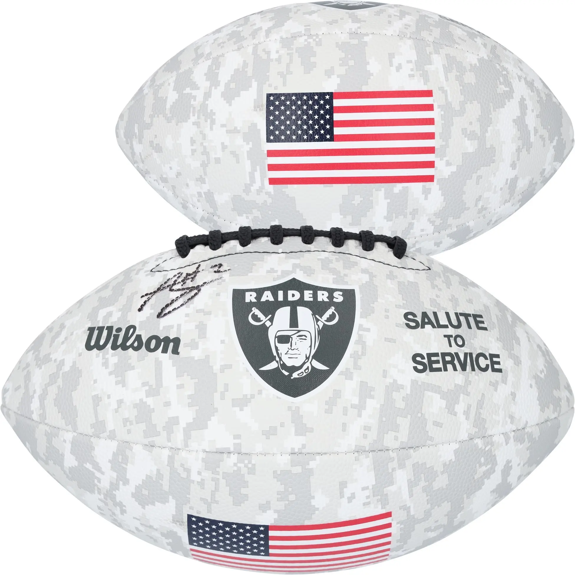 Ashton Jeanty Las Vegas Raiders Autographed Wilson 2024 Salute To Service Football - Fanatics Authentic Certified