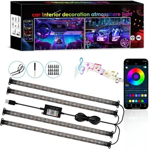 Led Strip Lights, RGB  Interior Lights with App Control, Under Dash Footwell Automotive Led Light Strip,  Ambient Lighting (1set)