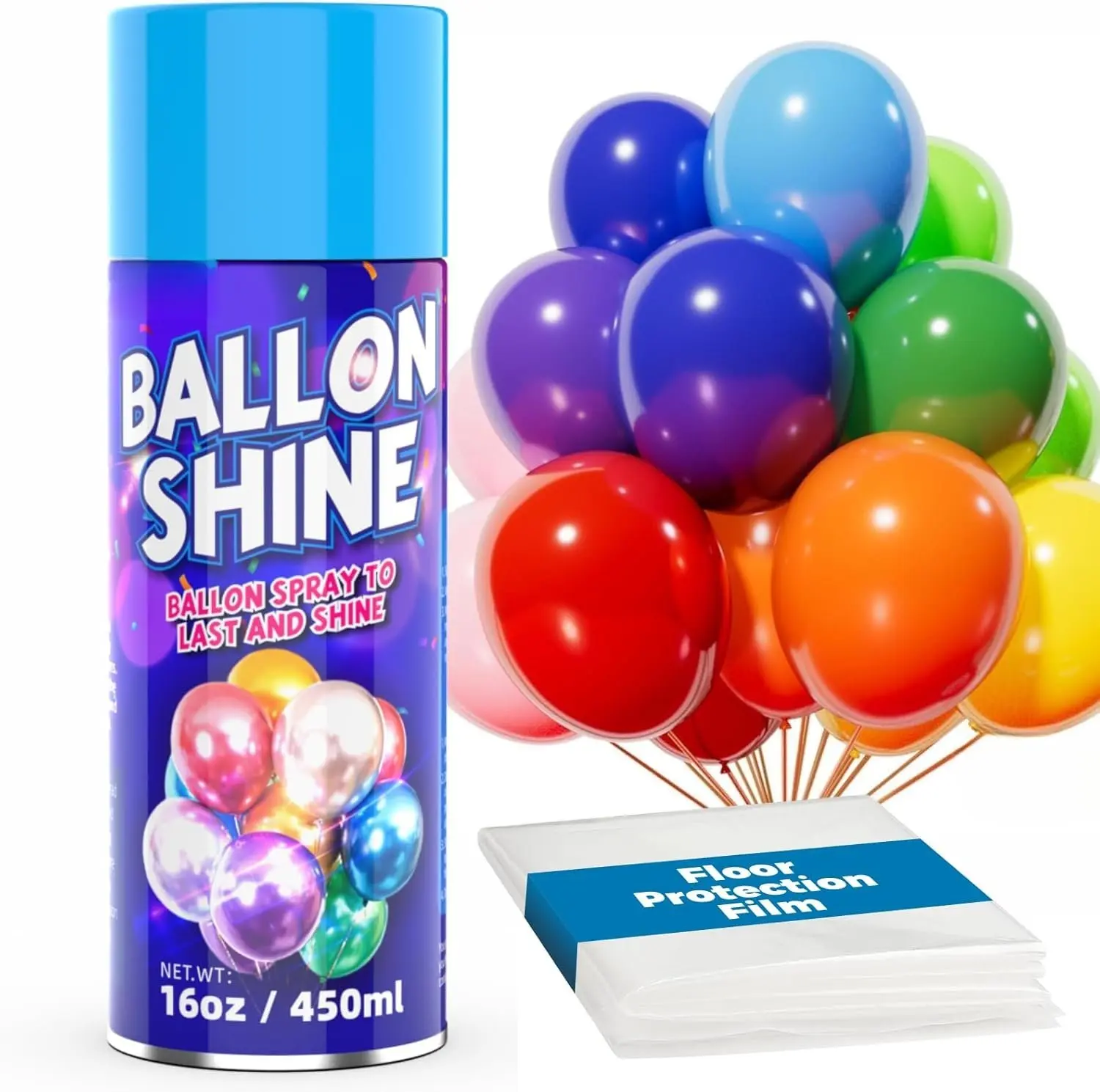 [Brand] 16 oz Large Capacity Glossy High-Glitter Aerosol Latex Balloon Shine Spray - 1-Second Mess-Free Application, Lasts 7 Days, for Party Decorations, Birthday Party Decor
