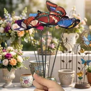 Colorful Reusable Butterfly Garden Stakes, Waterproof Outdoor Lawn Decor, Durable Windproof Plastic Stakes for Yard Party, Flower Pot & Patio Decoration