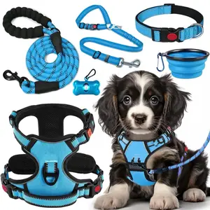 Lobeve No Pull Dog Harness, Collar & Leash Set, Fits Small Dogs, Blue - NWT