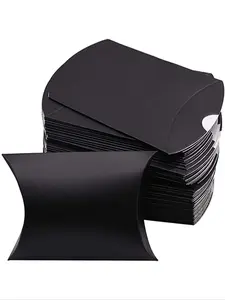 50 Pcs Pillow Kraft Paper Candy Boxes, Jewelry Wedding Craft Christmas Gift Packaging, Promotional Birthday Party Decoration Supplies