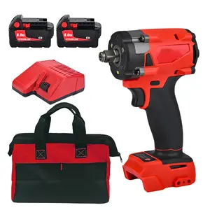 Red Brushless Cordless Impact Wrench | Compatible with 18V slide rail battery packs, 360 N·m high torque, lightweight and portable, perfect for home improvement and car repairs, an ideal gift for men