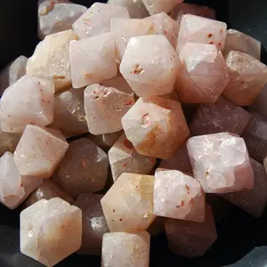 6pcs Raw Beta Quartz Crystals, Hexagon Bipyramid Crystals, Sacred Geometry, Indonesia