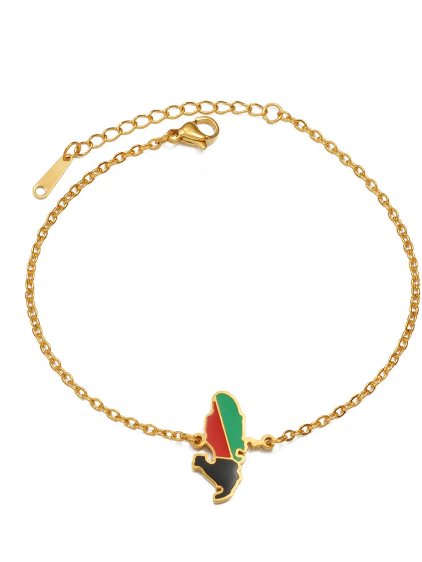 1pc 18CM/14CM French Guiana Martinique Antigua Island Guadeloupe Reunion Map Bracelets Women Girls Stainless Steel Jewelry