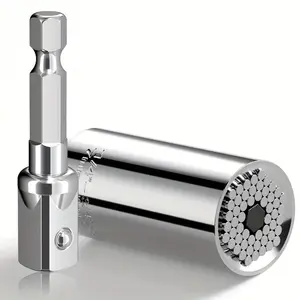 Universal Socket Wrench Set, Adjustable Socket Wrench, 7-19mm Professional Portable Power Tools, Power Drill & Ratchet Wrench Adapter, Chrome Steel Repair Kit, Universal Wrench Extension