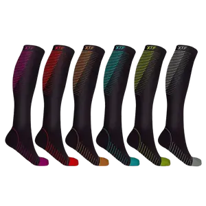 Extreme Fit Everyday Wear Copper Support Socks (6-Pairs) - Breathable & Knee-High Comfort Menswear Striped