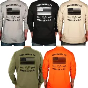 #Benchmark FR Flagship USA Flame Resistant Shirt Sweatshirt, Mens Pullover Printed Shirt, Menswear Graphic Hoodie, Unisex Tshirt FG1