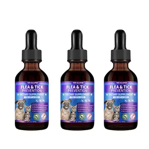 WEALLIN Flea & Tick Support Drops for Cats and Dogs – Natural Flea & Tick Support Drops with Multivitamins – Oral Supplement for Pets – Suitable for All Breeds and Ages-Bacon flavor（1-4 pcs) - Pet Supplies