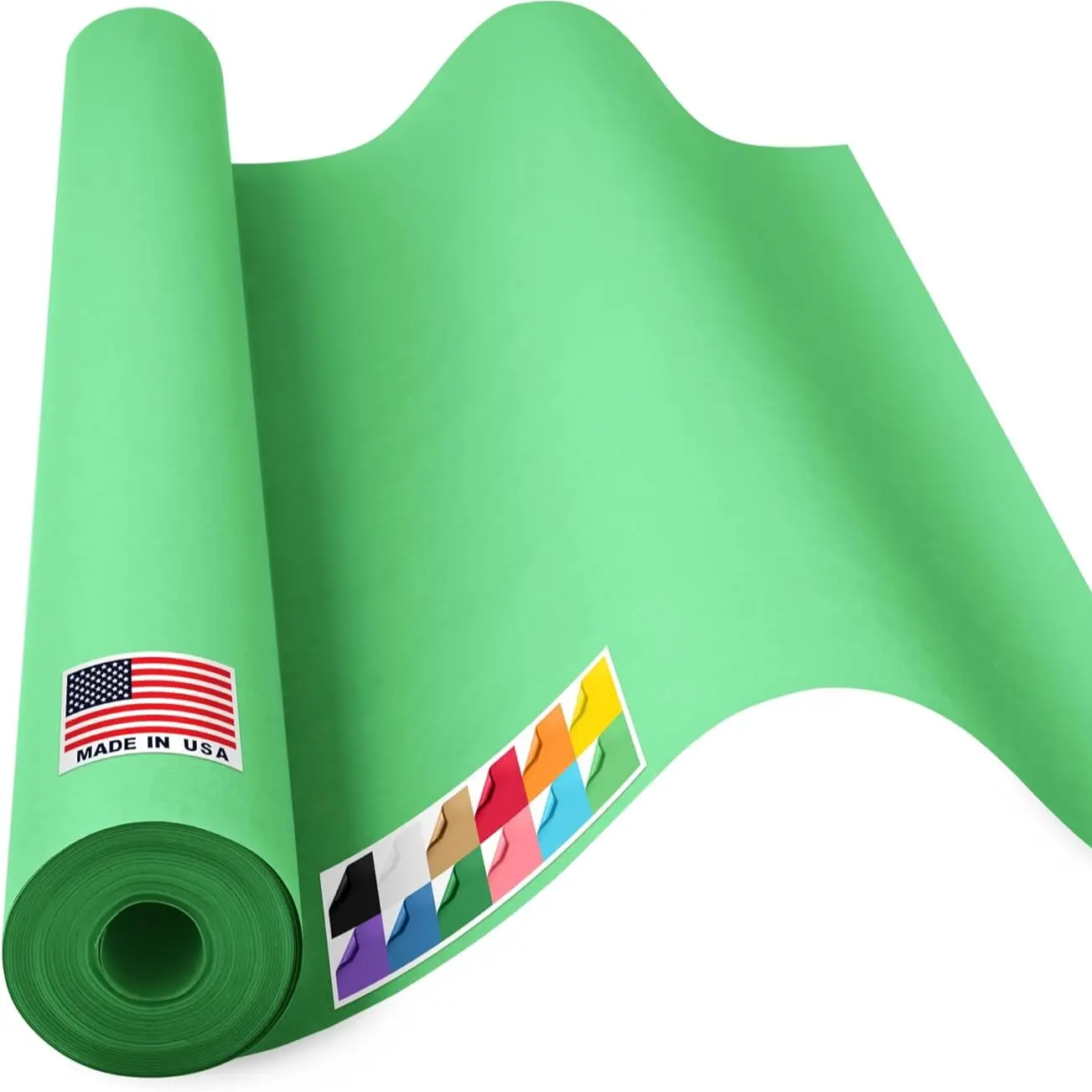 USA Made 36" x 1200" Green Kraft Paper Roll, Paper for Kids, American Quality Colored Kraft Paper