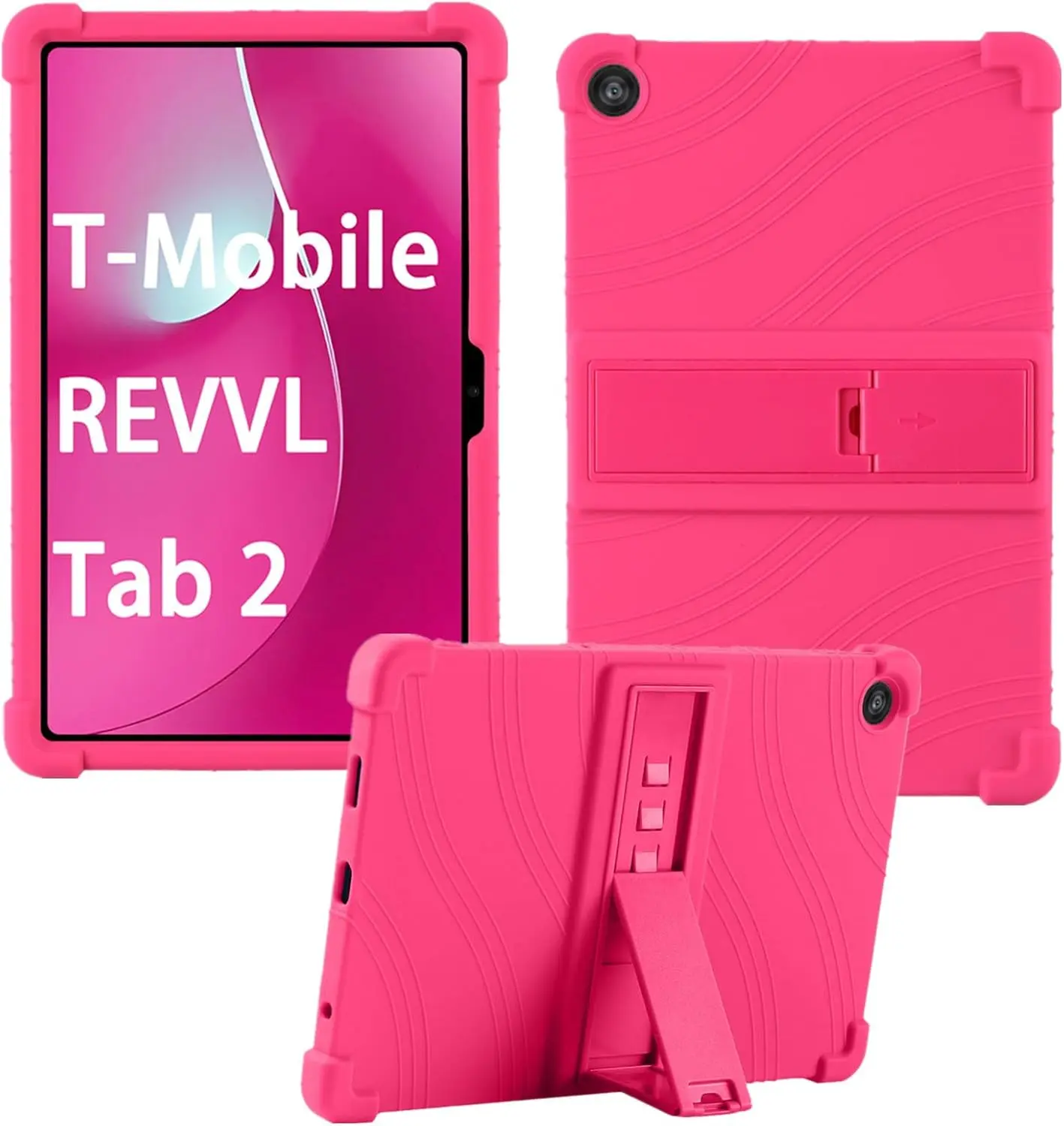 Case for T-Mobile REVVL Tab 2 Tablet 10.1 Inch 2025,  Friendly Soft  Adjustable Stand Cover for T-Mobile REVVL Tab 2 5G 10.1" Tablets (Rose)