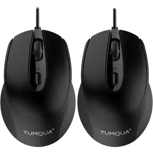 Wired Optical USB Silent Computer Mouse-2 Pack, 800/1200 DPI, for Home & Office, Compatible with Desktop, Laptop PC & Chromebook