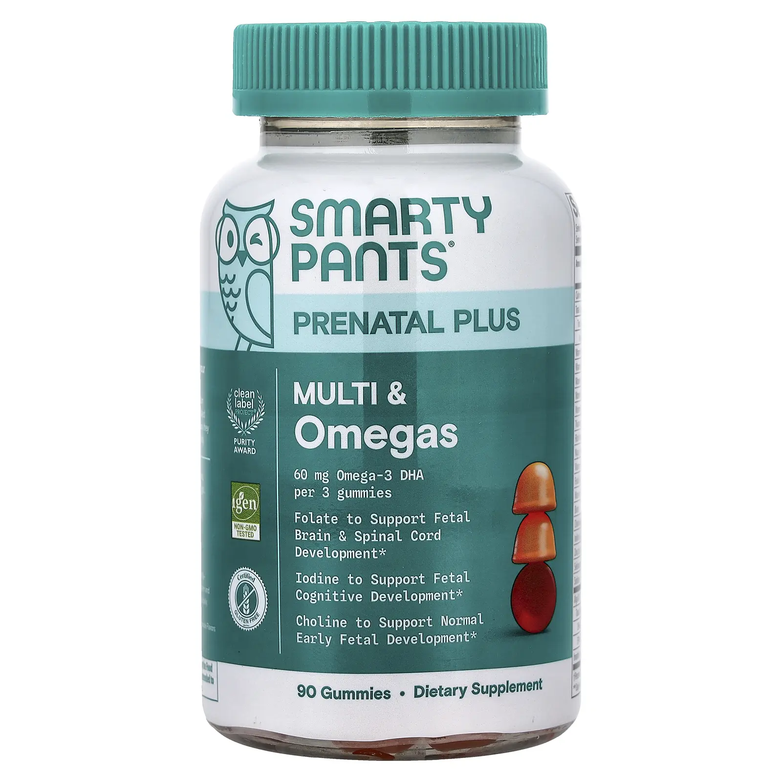 SmartyPants Prenatal Plus, Multi & Omegas Gummies, Orange and Strawberry Lemonade, 90 Gummies