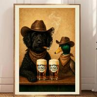 Black Golden Doodle with Busch Light