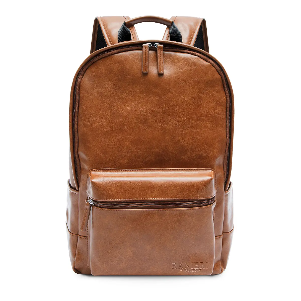 Ranieri Vegan Leather Backpack - 13-inch Laptop Bag - Unisex Design with Spacious Compartments - Brown