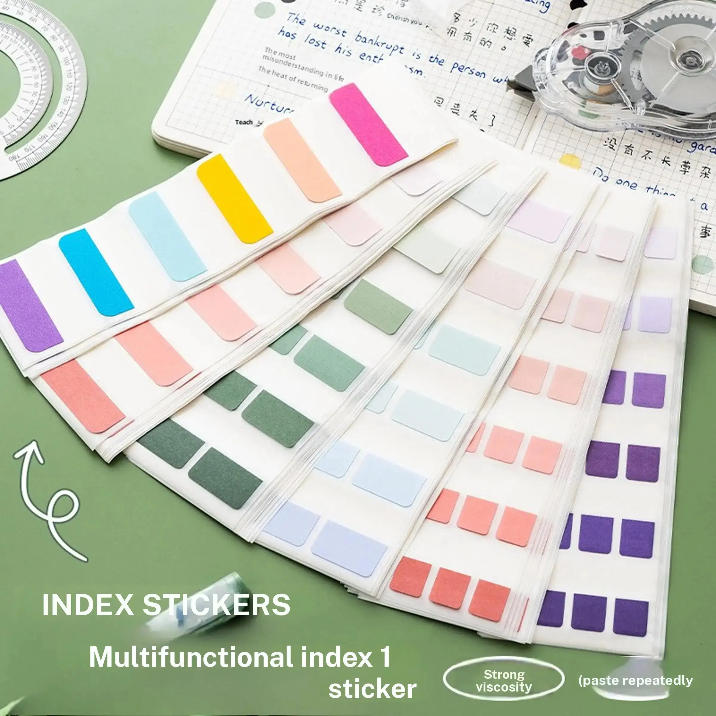 Transparent Reusable Index Tabs, Writeable Paper Sticky Label, Student ...