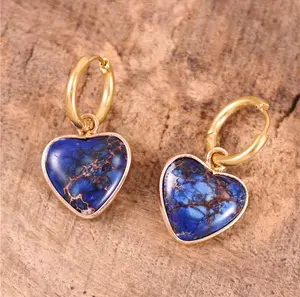 Midnight Tide Jasper Huggie Earrings