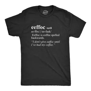 Mens Eeffoc T shirt Funny Coffee Caffeine Addicted Hilarious Sarcasm Graphic Tee Mens Funny T Shirts Cool Vintage Fashion T-Shirt Gift Classic Menswear Funny Coffee Short Sleeve Novelty Tees for Guys Black