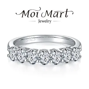 MOI MART Eternal 2.1CT Oval-Cut  synthetic Moissanite Band, Cluster Engagement Ring in S925 Sterling Silver, Perfect Gift and everyday wear