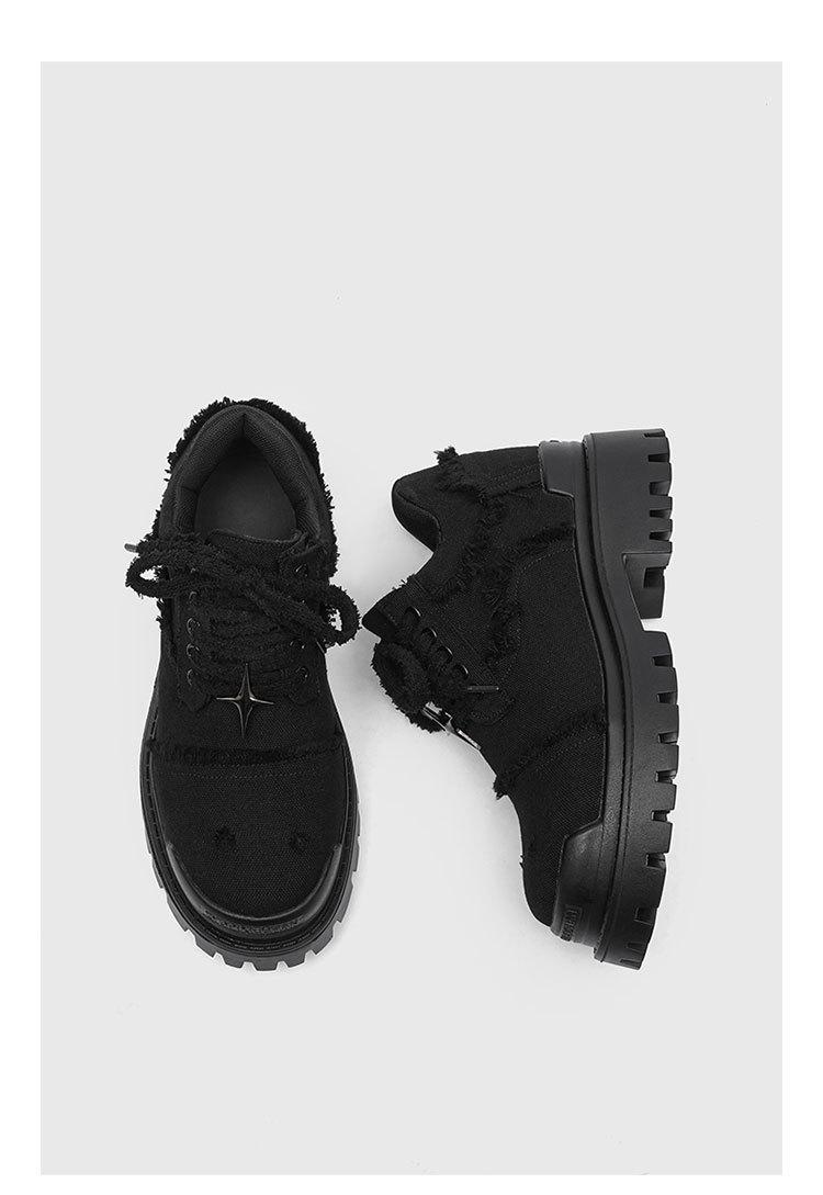 Retro Port Style  Head Leather Shoes, Men's Spring Autumn Chunky Sole Hidden Heel Shoes, Stylist Fashion Casual Shoes