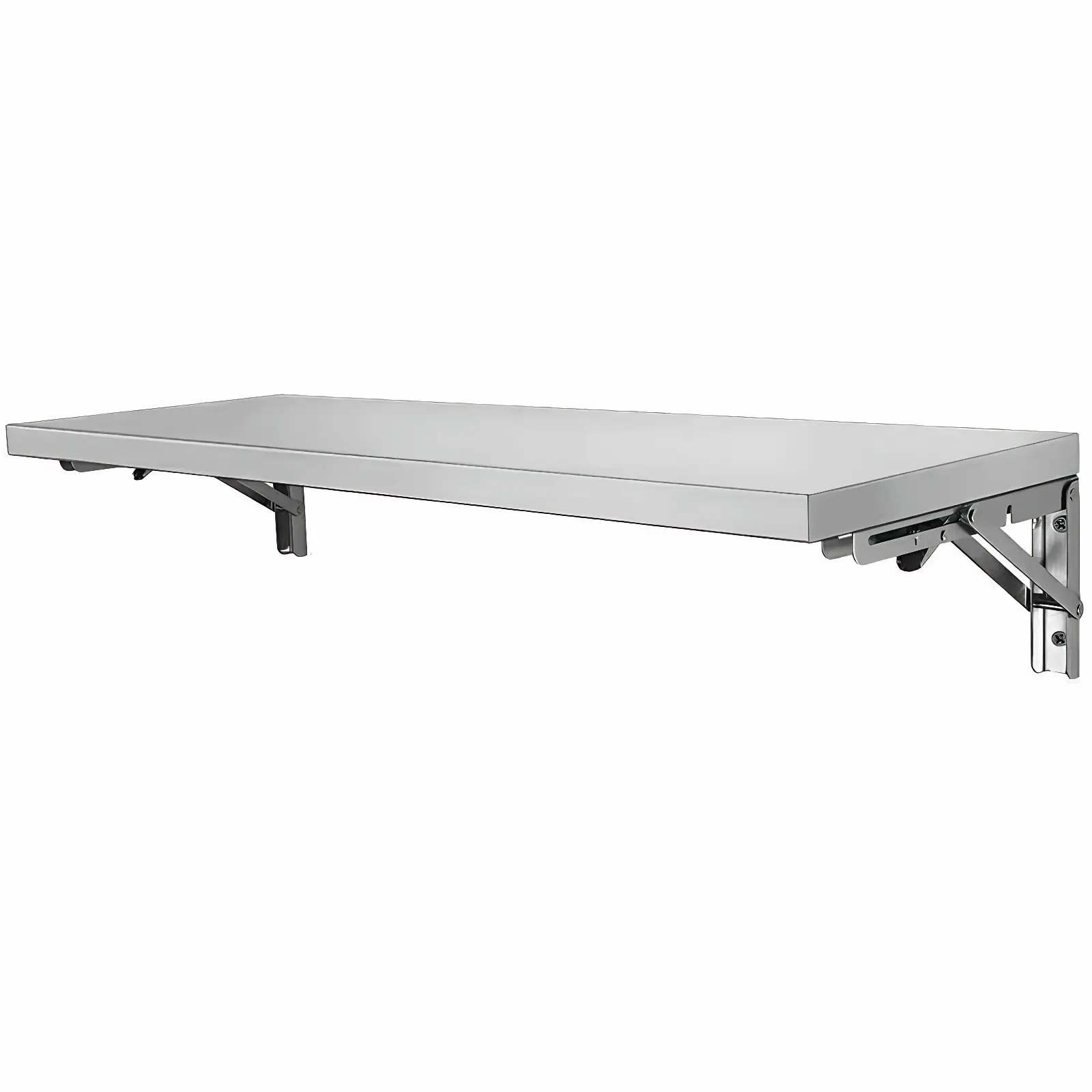Stainless Steel Wall-Mounted Fold Dining Table - Easy-To-Install Commercial Prep Table with Bracket, Compact Convertible Dual-Purpose Flexible Option for Kitchen, Campervan, Compact Dining Tables, Convertible Dining Tables