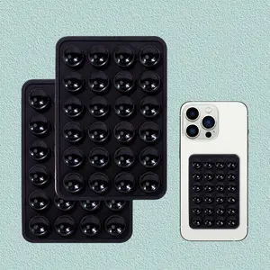 2 Pcs Silicone Suction Phone Case Mount,Non Slip Suction Cup Phone Mount,Hands-Free Phone Accessories Holder for Selfies and Videos,Silicon Adhesive Phone Stand Sticky for Cell Phone