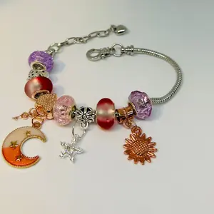 Chunky beads Pandor style alloy colorful bracelet