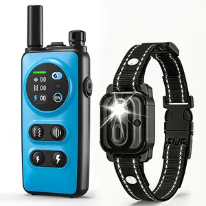 Dog Shock Collar - 3300Ft Dog Training Collar with Remote for 5-120lbs Small Medium Large Dogs Rechargeable Waterproof e Collar with Beep (1-8), Vibration(1-16), Safe Shock(1-16) (bright Blue)T50BE
