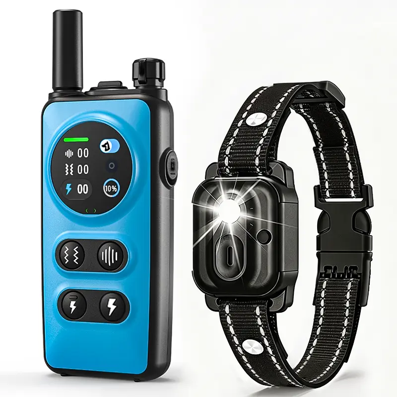 Dog Shock Collar - 3300Ft Dog Training Collar with Remote for 5-120lbs Small Medium Large Dogs Rechargeable Waterproof e Collar with Beep (1-8), Vibration(1-16), Safe Shock(1-16) (bright Blue)T50BE