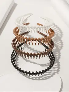 Women's Hairbands with Teeth Anti-Slip Wave Retro Simple Styling Headband Suitable for Face Washing Skincare Vacation Fashion Accessory