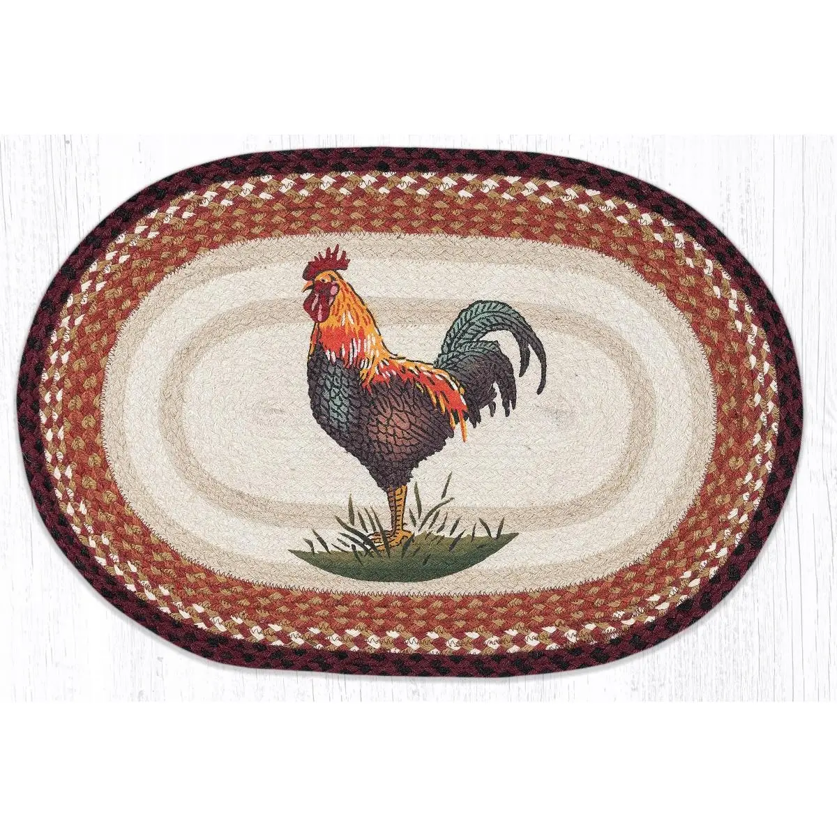 Capitol Importing  20 x 30 in. OP-471 Rustic Rooster Oval Patch