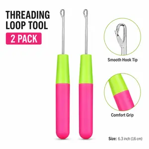Latch Hook Tool Crochet Needle 2 Pack for Micro Braids Hair Extensions Feather Rug Making and Carpet