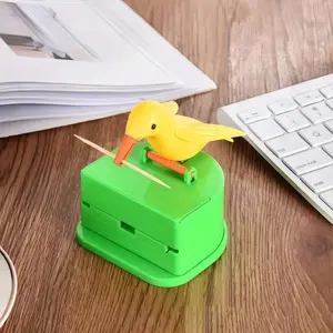 Bird Toothpick Holder Box Fully Automatic Children's Toy Creative Bird Pecking Smart Toothpick Dispenser Press-Type Household High Quality Material No Smell
