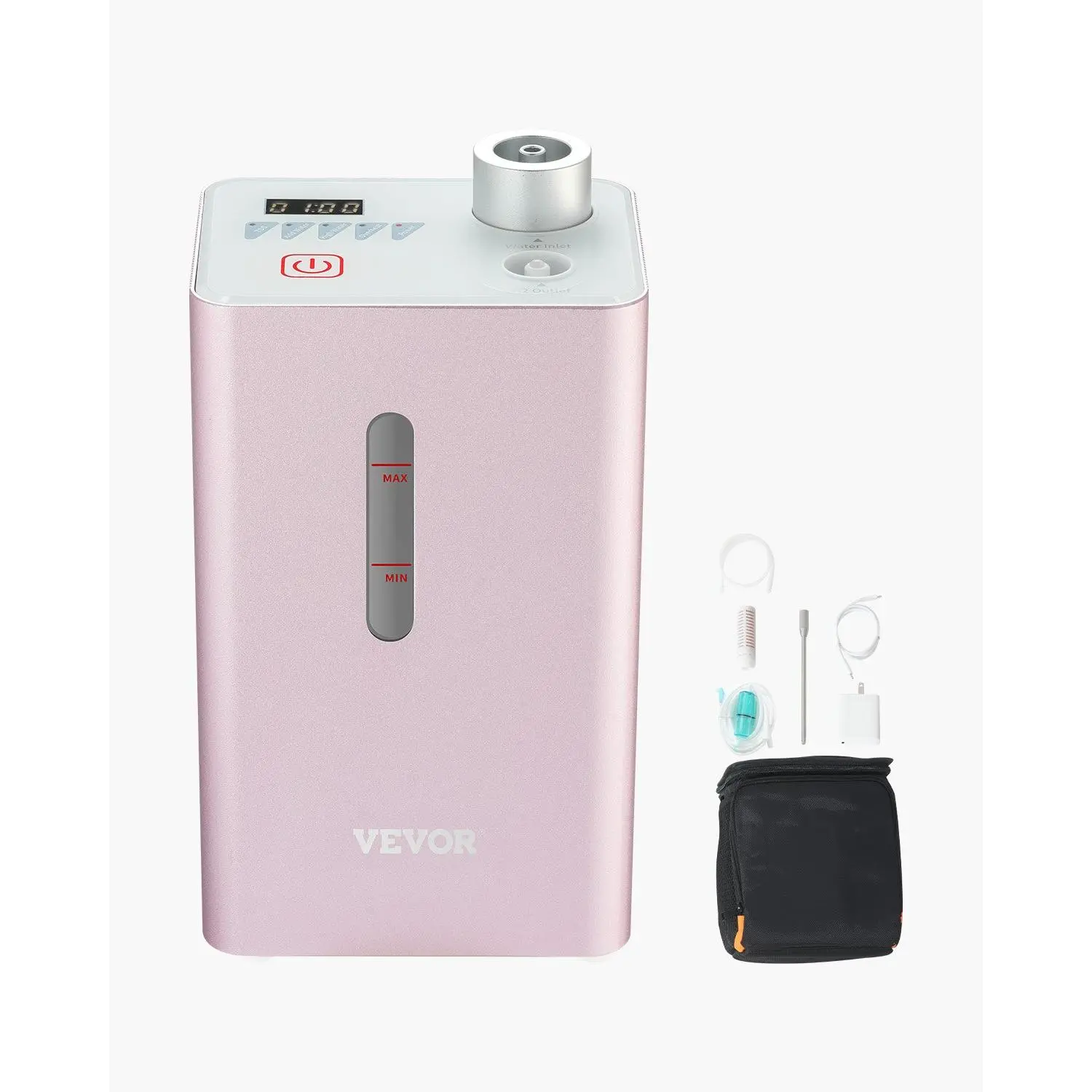 【Summerfinds】VEVOR Hydrogen Inhalation Machine, 99.99% High Purity Hydrogen Inhaler, HO-Separated 180ml/min (120 H+60 O) Dual Port Hydrogen Oxygen Inhaler, Hydrogen-Rich Water Generator for Home Travel