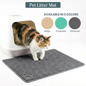 Leevod Pet Litter Mat 15.75"x23.6" ,Non-Slip Smart Coiled Loop Design Easy Cleaning & Pet Comfort Universal