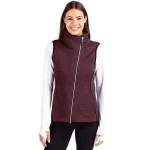 Cutter & Buck Mainsail Sweater-Knit Womens Full Zip Vest