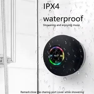 Wireless  portable mini speaker   In The Bathroom - Audio, USB Charging Button Control, With Suction Cup, Secure Installation - Wireless Connection