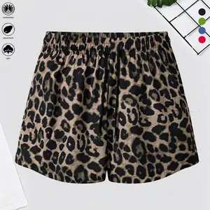 Women’s leopard print shorts — drawstring design, available in multiple colors; suitable for walking, home wear, and outdoor activities; ideal for everyday use; summer casual wear; women’s shorts.summervibes