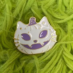 White Cat Pumpkin Enamel Pin White Cat Pumpkin Enamel Pin