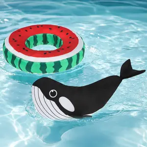 Water  for Medium Small Dogs- 2 Pack Floating  Toys Squeaky Toys for Pool Fetch, Whale & Watermelon Shape Durable Pet   Summer Outdoor Interactive Play
