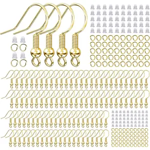 14k  Plated Earring Hooks for  Making, 300 count  DIY Earring Making Supplies Kit, Upgraded  Ear Fish Hook Earing Findings Wires  Hardware Pieces ()