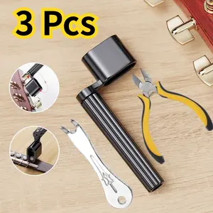 3PCS Guitar Repair Tools Guitar Repair Kit with String Winder, String Cutter & Pin Puller – Essential Guitar Repair Tools for Acoustic, Electric, and Bass Guitars